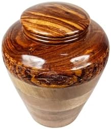 Handmade Premium Wood Fractal Burn Keepsake Urn Large 200Cu