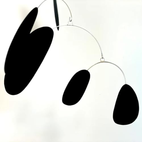 Mid Century Modern Black White Oval Hanging Mobile 32x28