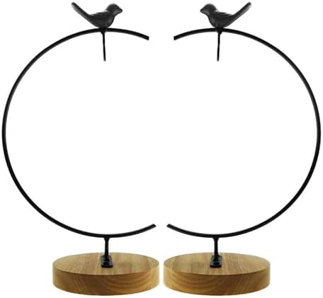 MADOCEGO Ornament Display Stand Air Plants Holder Black Bird Hook