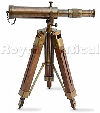 Antique Brass Telescope with DF Lens and Tripod Stand