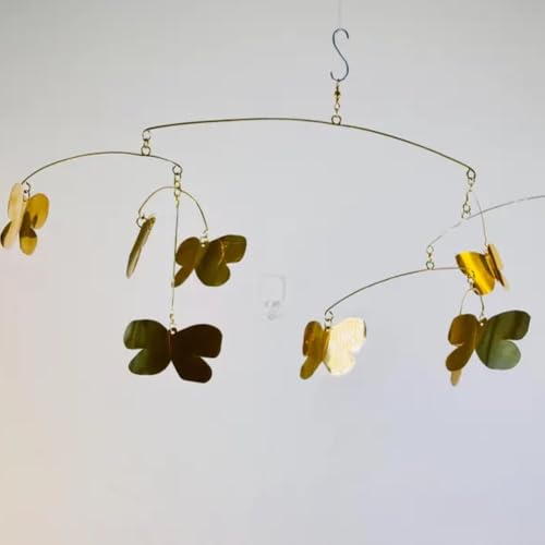 Pure Brass Butterflies Mobile 23x10 Hanging Decor