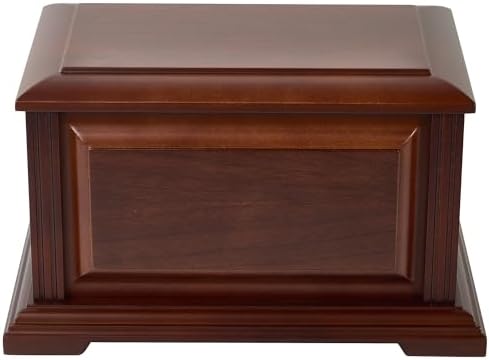 Handcrafted Wooden Cremation Urn Box for Human Ashes 225lbs Capacity