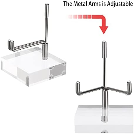 Hipiwe 2 Pcs Clear Acrylic Display Stand Holder with Adjustable Metal Arms Easel