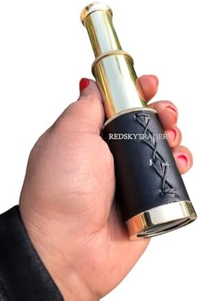 6 Handheld Brass Telescope with Wooden Box Pirate Navigation Mini Spyglass Collapsible