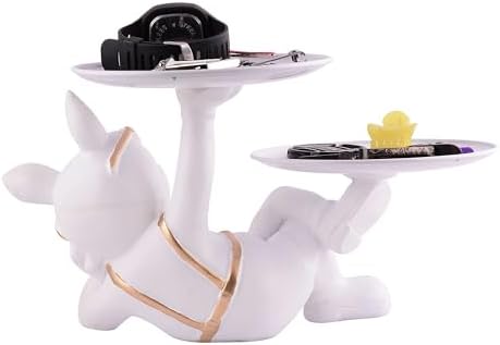 Cool Dog Statue with Plate for Home Decor