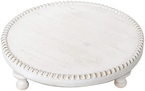 SwallowLiving Rustic White Wood Tray Riser Display Stand