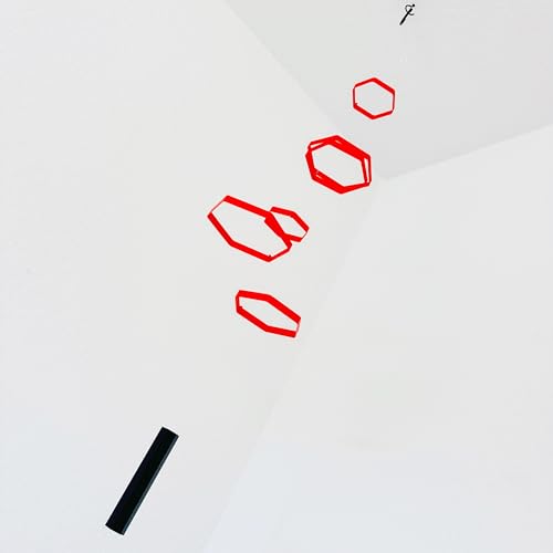 Hex Hanging Mobile Customizable Modern Art in Vibrant Red