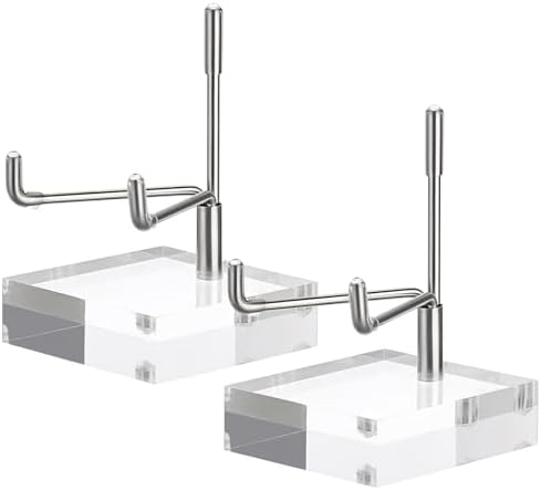 Hipiwe 2 Pcs Clear Acrylic Display Stand Holder with Adjustable Metal Arms Easel