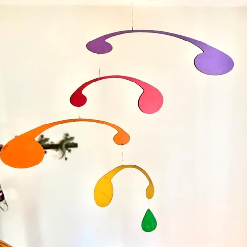 Modern Art Hanging Mobile Painted Wood