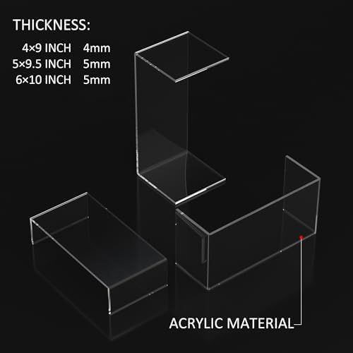 3pcs 9x95x10 Inch Clear Acrylic Display Risers Shelf