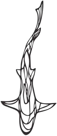 Abstract Shark Wall Art 157x65 Inch Metal Decor