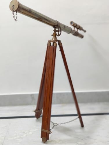 Nautical Antique Brass Telescope with Stand