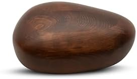 Elegant Wooden River Stone Urn for Ashes - 150 lbs Capacity