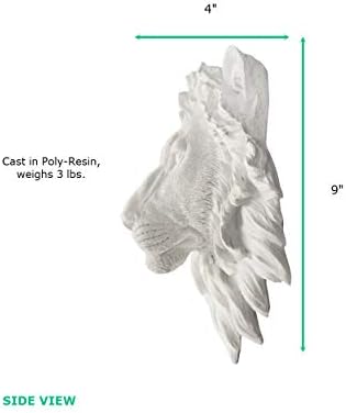 WALL CHARMERS Mini White Faux Lion Head Wall Decor