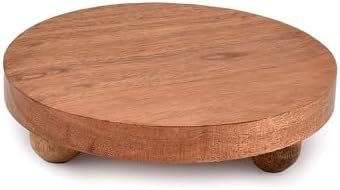 NIRMAN Round Acacia Wood Display Stand Set of 2