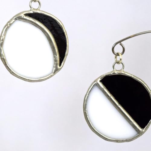 Unique Art Moon Stained Glass Hanging Mobile 16 Inch