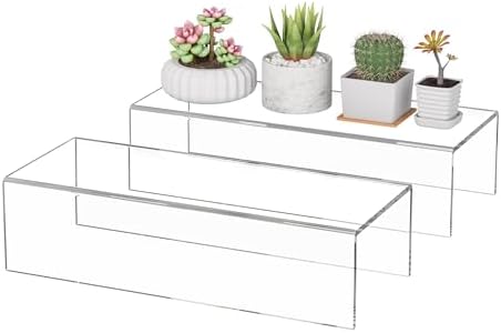 Acrylic Shelf Riser 12x47x3 Inch Pack of 2