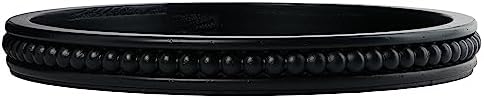 Creative Co-Op Decorative Wood Tray with Hobnail Edge Black