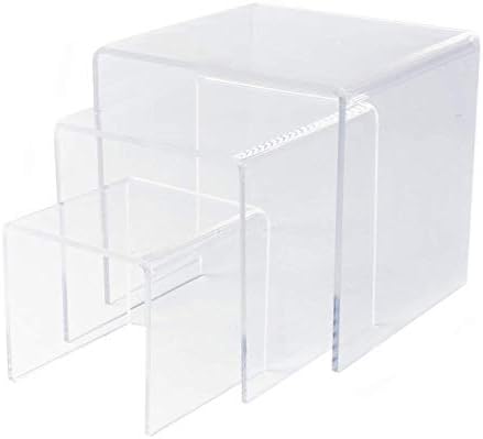 Clear Acrylic Riser Set of Three 3 4 5 Inch