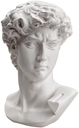 Michelangelos David Bust Statue 6 Inch White