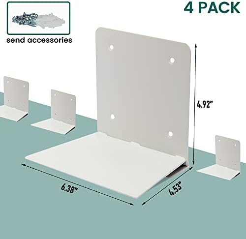 Storage Maniac Floating Book Shelves 4-Pack White Large