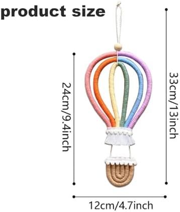 Neroyaner Rainbow Macrame Hot Air Balloon Wall Decor