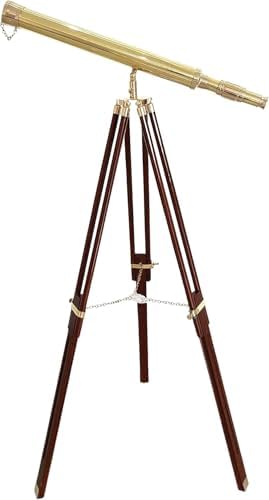 Vintage Brass Nautical Telescope with Tripod Stand