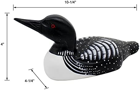 CVHOMEDECO Primitives Hand Engraved Wood Loon Farmhouse Figurine Decor