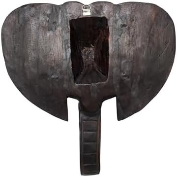 2ft Tall Hand Carved Mahogany Elephant Wall Sculpture