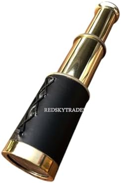 6 Handheld Brass Telescope with Wooden Box Pirate Navigation Mini Spyglass Collapsible