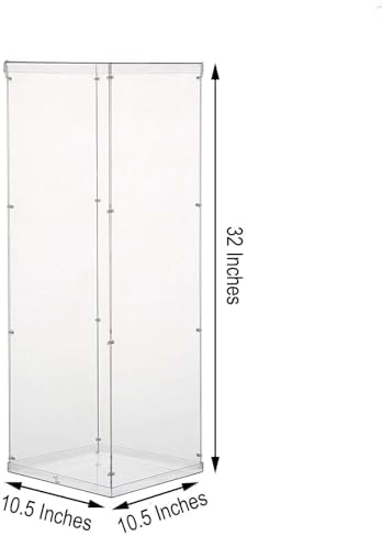Efavormart 32 Inch Clear Acrylic Display Box with Interchangeable Lid and Base