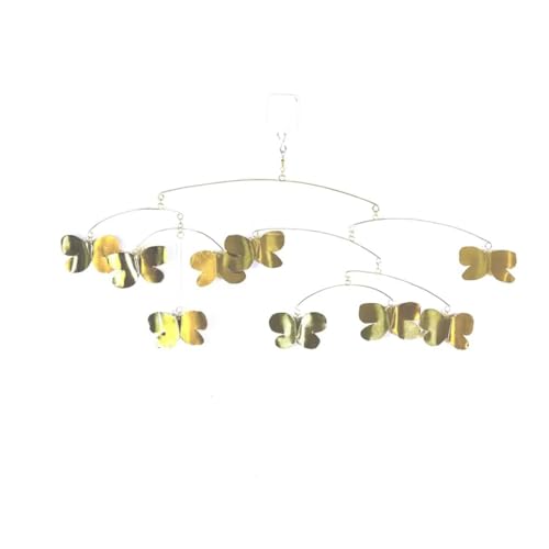 Pure Brass Butterflies Mobile 23x10 Hanging Decor