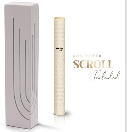 Chic Urban Mezuzah Door Ornament Concrete Base with Gray Shin