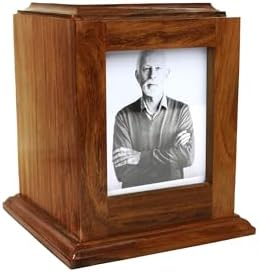 Elegant Handcrafted Rosewood Cremation Urn with Photo Frame