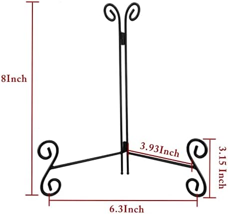 8 Inch Plate Stand Display Holder Black Metal Easel