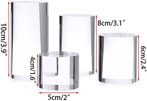 Hipiwe 4-Pack Acrylic Display Risers for Jewelry and Figurines