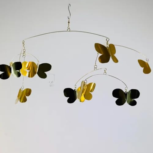 Pure Brass Butterflies Mobile 23x10 Hanging Decor