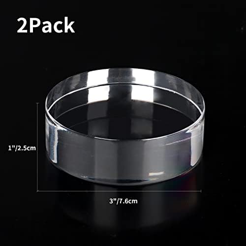 Hewomate Acrylic Display Block 2 Piece 3x3x1 Inch