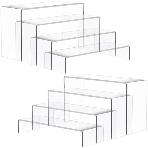 Anglelife 8 Piece Display Riser Set for Collectibles