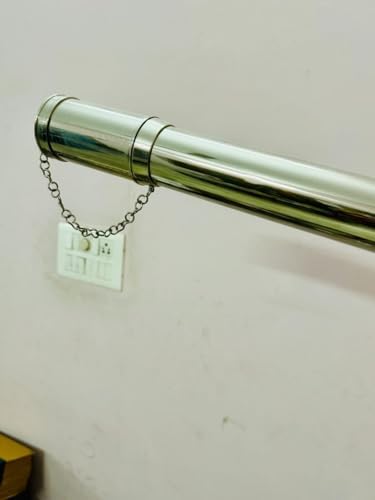 1 Meter Brass Telescope with Silver Chrome Finish and Wooden Tripod Stand