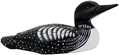 CVHOMEDECO Primitives Hand Engraved Wood Loon Farmhouse Figurine Decor