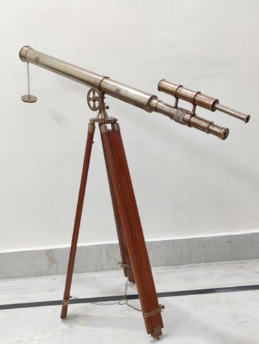 Nautical Antique Brass Telescope with Stand