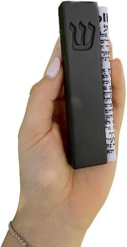 AS Mezuzah Case with Scroll - 5 Inches Black