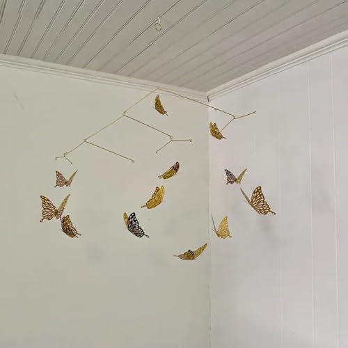 Elegant Gold Butterfly Wall Mobile 23 x 28