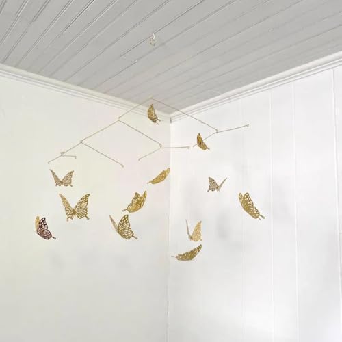 Elegant Gold Butterfly Wall Mobile 23 x 28