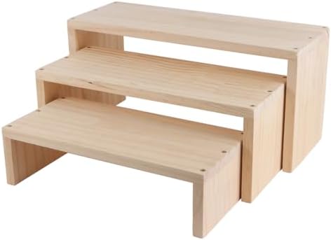 3-Tier Wooden Display Stands for Cupcakes Jewelry and Collectibles