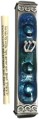 Tamara Baskin Art Glass Mediterranean Sea Mezuzah
