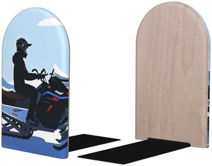 Heavy Duty Wooden Book Ends with Non-Skid Base
