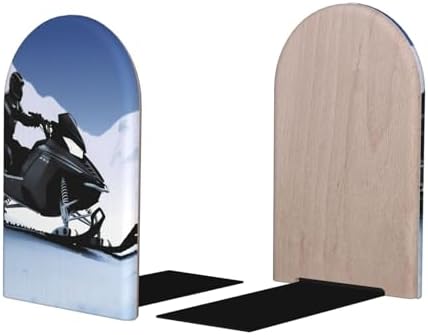 Heavy Duty Wooden Book Ends with Non-Slip Base