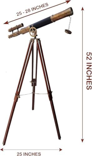 Antique Brass Nautical Telescope Floor Stand